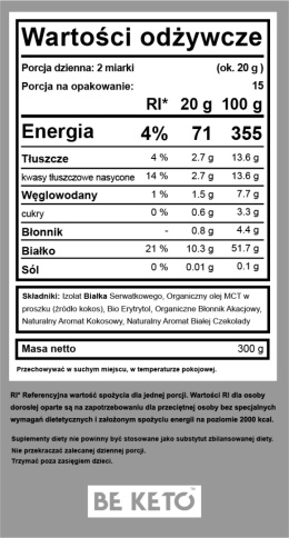 Keto Izolat Białka z MCT – Kokos & Biała Czekolada