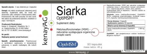 SIARKA OPTI MSM 90 kaps. SIARKA OPTI MSM 90 kaps.