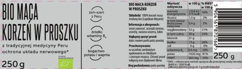 Korzeń Maca BIO w proszku Korzeń Maca BIO w proszku