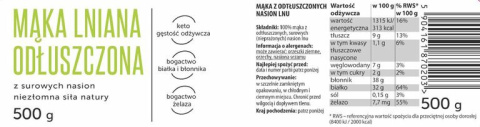 Mąka lniana odtłuszczona - siemię lniane mielone Mąka lniana odtłuszczona - siemię lniane mielone