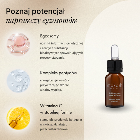 Multikorygujące serum do twarzy egzosomy, peptydy, witamina C 12ml Multikorygujące serum do twarzy egzosomy, peptydy, witamina C 12ml