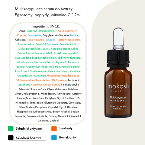 Multikorygujące serum do twarzy egzosomy, peptydy, witamina C 12ml Multikorygujące serum do twarzy egzosomy, peptydy, witamina C 12ml
