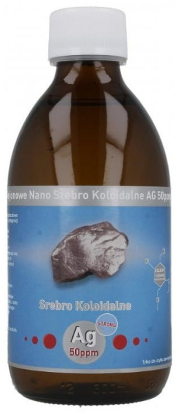 Strong Niejonowe Nano Srebro koloidalne Ag 50 ppm 300 ml