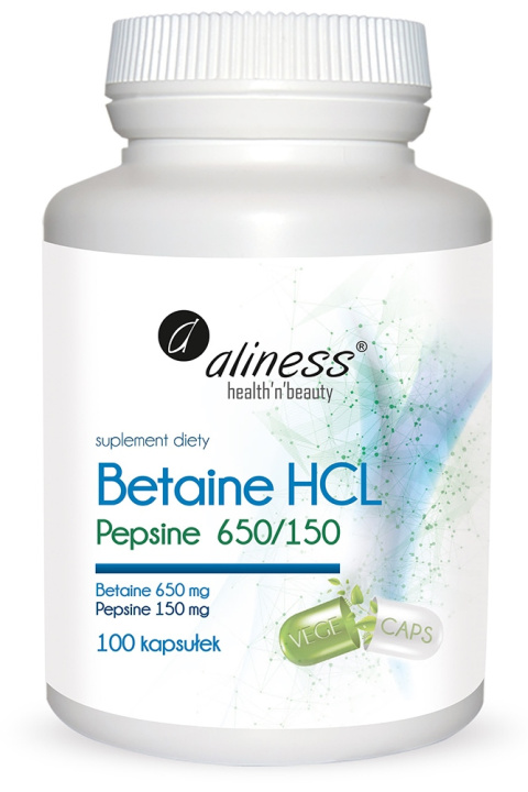 Betaina HCL + Pepsyna 650/150 mg x 100 kapsułek