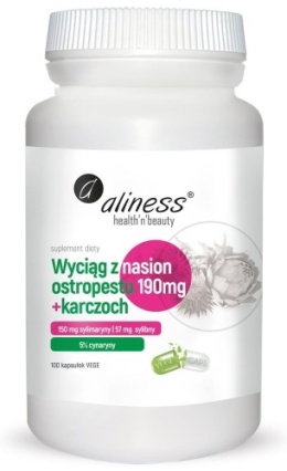 Ekstrakt z nasion ostropestu 190 mg+karczoch x 100 Vege caps