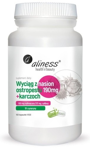 Ekstrakt z nasion ostropestu 190 mg+karczoch x 100 Vege caps