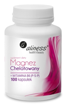 Magnez Chelatowany 650 mg + B6 (P-5-P) x 100 kaps.