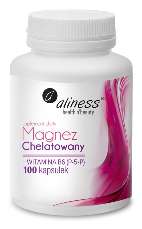 Magnez Chelatowany 650 mg + B6 (P-5-P) x 100 kaps.