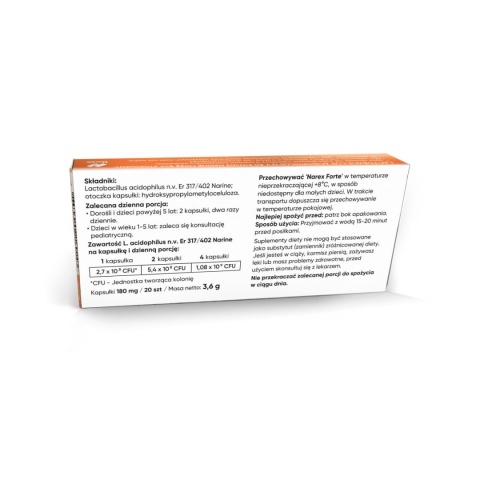 Probiotyk Narine Narex Forte 20 kapsułek Probiotyk Narine Narex Forte 20 kapsułek